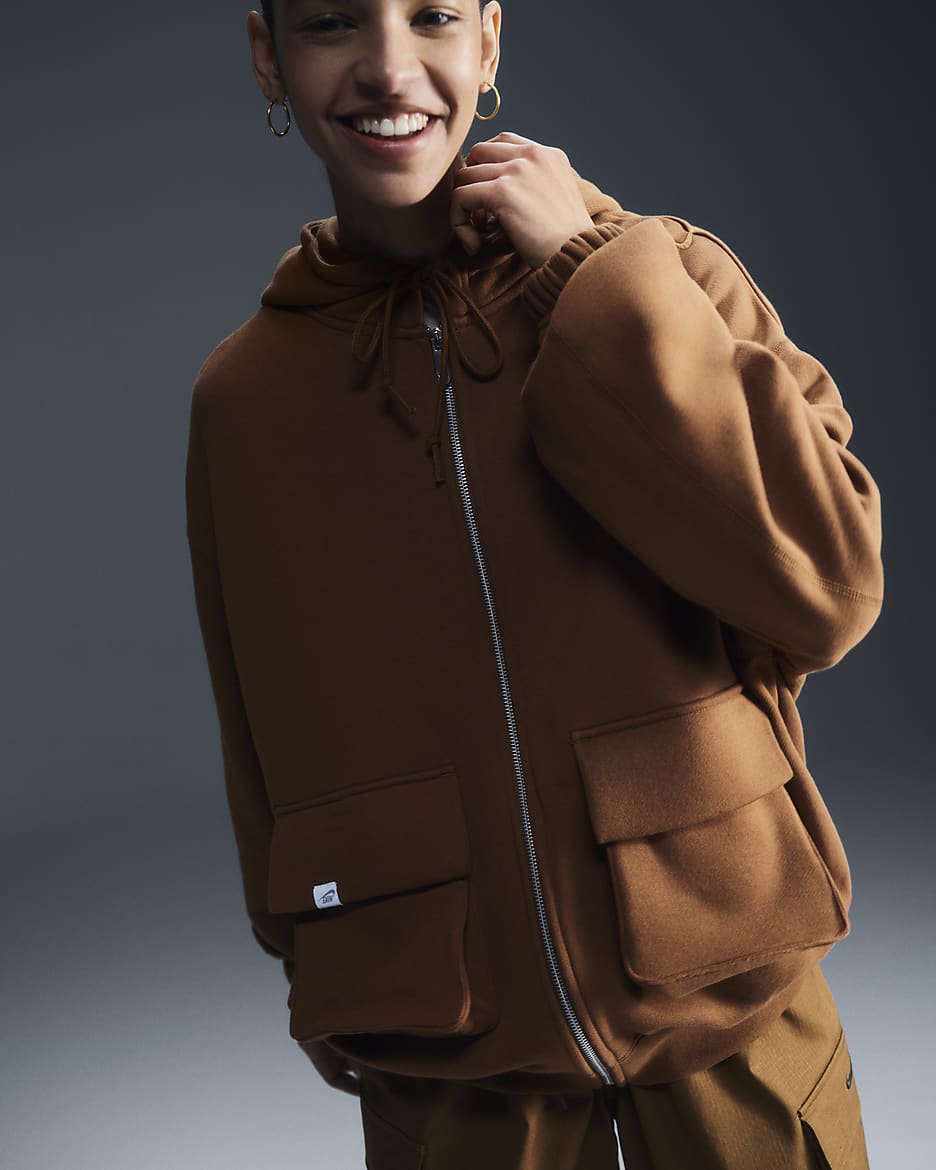 Tan nike zip up sale